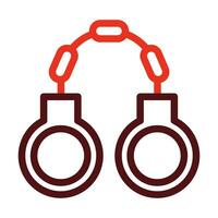 Handcuffs Vector Thick Line Two Color Icons For Personal And Commercial Use.