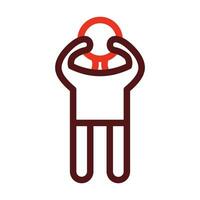 Crying Vector Thick Line Two Color Icons For Personal And Commercial Use.