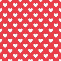 Love heart repeat pattern design vector background, white heart shape on a red background