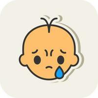 Crying Vector Icon Design