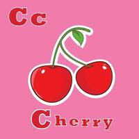 cherry flashcard alphabet vector illustration