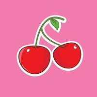 Illustration vector graphic of cherry sticker