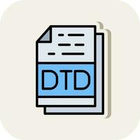 Dtd File Format Vector Icon Design