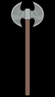 Fullcolor Medieval Axe Vector Weapon. Vector Hand Drawn Illustration Isolated On Black Background.