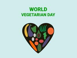 flat design vegetarian day vector illustration