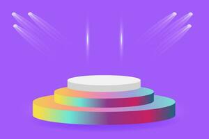 Vector Realistic 3d podium room platform for product display Spotlight Effects background