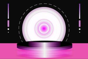 vector lujo escena antecedentes negro y rosado vacío pedestal para producto monitor vector ilustración