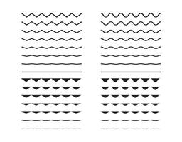 Wave shape set in abstract style isolated vector illustration.