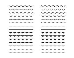 Wave shape set in abstract style isolated vector illustration.