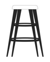 Bar stool black and white 2D line cartoon object. Comfortable cafe seating. Bar furniture isolated vector outline item. Contemporary modern interior. Comfort zone monochromatic flat spot illustration