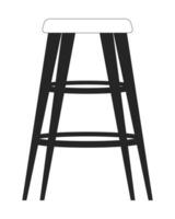 Bar stool black and white 2D line cartoon object. Comfortable cafe seating. Bar furniture isolated vector outline item. Contemporary modern interior. Comfort zone monochromatic flat spot illustration