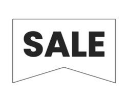 Retailer big sale black and white 2D line cartoon price tag. Big sale at mall isolated vector outline sticker sale holiday. Low price monochromatic flat spot illustration, retail promotion label