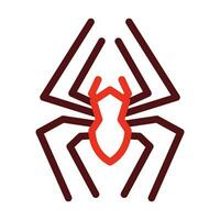 Spider Vector Thick Line Two Color Icons For Personal And Commercial Use.
