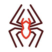 Spider Vector Thick Line Two Color Icons For Personal And Commercial Use.