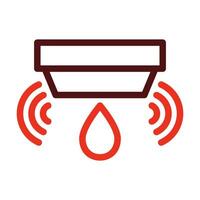 Flood Sensor Vector Thick Line Two Color Icons For Personal And Commercial Use.
