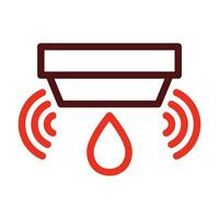 Flood Sensor Vector Thick Line Two Color Icons For Personal And Commercial Use.