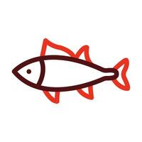 Fish Vector Thick Line Two Color Icons For Personal And Commercial Use.