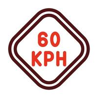 Speed Limit Vector Thick Line Two Color Icons For Personal And Commercial Use.