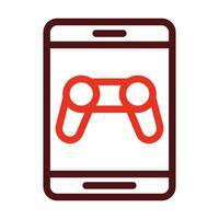 Tablet Controller Vector Thick Line Two Color Icons For Personal And Commercial Use.