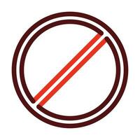 Forbidden Sign Vector Thick Line Two Color Icons For Personal And Commercial Use.