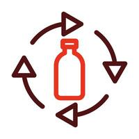 Bottle Recycling Vector Thick Line Two Color Icons For Personal And Commercial Use.