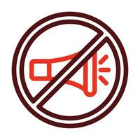No Horn Vector Thick Line Two Color Icons For Personal And Commercial Use.