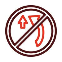 No Overtaking Vector Thick Line Two Color Icons For Personal And Commercial Use.