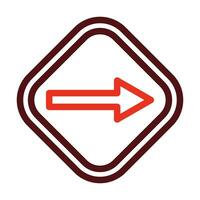 Right Way Vector Thick Line Two Color Icons For Personal And Commercial Use.