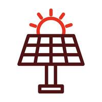 Solar Energy Vector Thick Line Two Color Icons For Personal And Commercial Use.