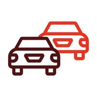 Traffic Jam Vector Thick Line Two Color Icons For Personal And Commercial Use.