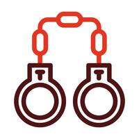 Handcuffs Vector Thick Line Two Color Icons For Personal And Commercial Use.