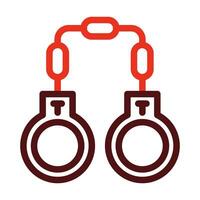 Handcuffs Vector Thick Line Two Color Icons For Personal And Commercial Use.
