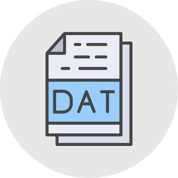 Dat File Format Vector Icon Design