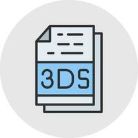 3ds File Format Vector Icon Design