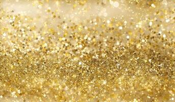 Glittering Gold Particles. Glamour Christmas. Abstract Background. AI Generative photo