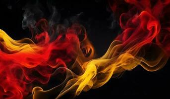 Black Yellow Red Abstract Background. Colorful Background with Smoke Effect. AI Generative photo