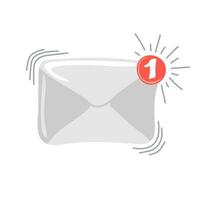 Envelope with Notification. New Message sign vector