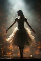 Rear view at ballerina, created with generative AI photo