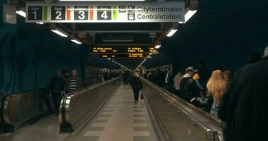 Underground Walkway in Stockholm Subway video