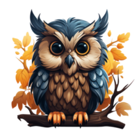 Owl on transparent background, created with generative AI png