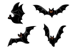 Set of Halloween Bats. Hand drawn doodle design element for poster, banner, t shirt, card, flyer, invitation vector