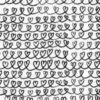 Seamless pattern with abstract hearts. Hand drawn ink print for fabric, textiles, wrapping paper vector