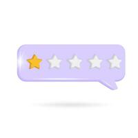 One star in speech bubble. Quality, customer rating, feedback or achievement concept vector