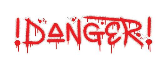 Danger text with splash effect and drops. Urban street graffiti style. Print for banner, announcement, poster vector