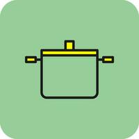 Cooking pots Vector Icon Design