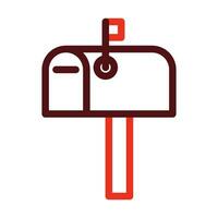 Mailbox Vector Thick Line Two Color Icons For Personal And Commercial Use.