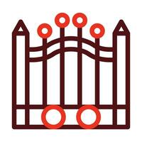 Gate Vector Thick Line Two Color Icons For Personal And Commercial Use.