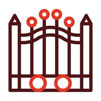 Gate Vector Thick Line Two Color Icons For Personal And Commercial Use.