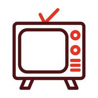 Tv Vector Thick Line Two Color Icons For Personal And Commercial Use.