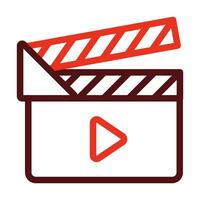 Clapper Board Vector Thick Line Two Color Icons For Personal And Commercial Use.
